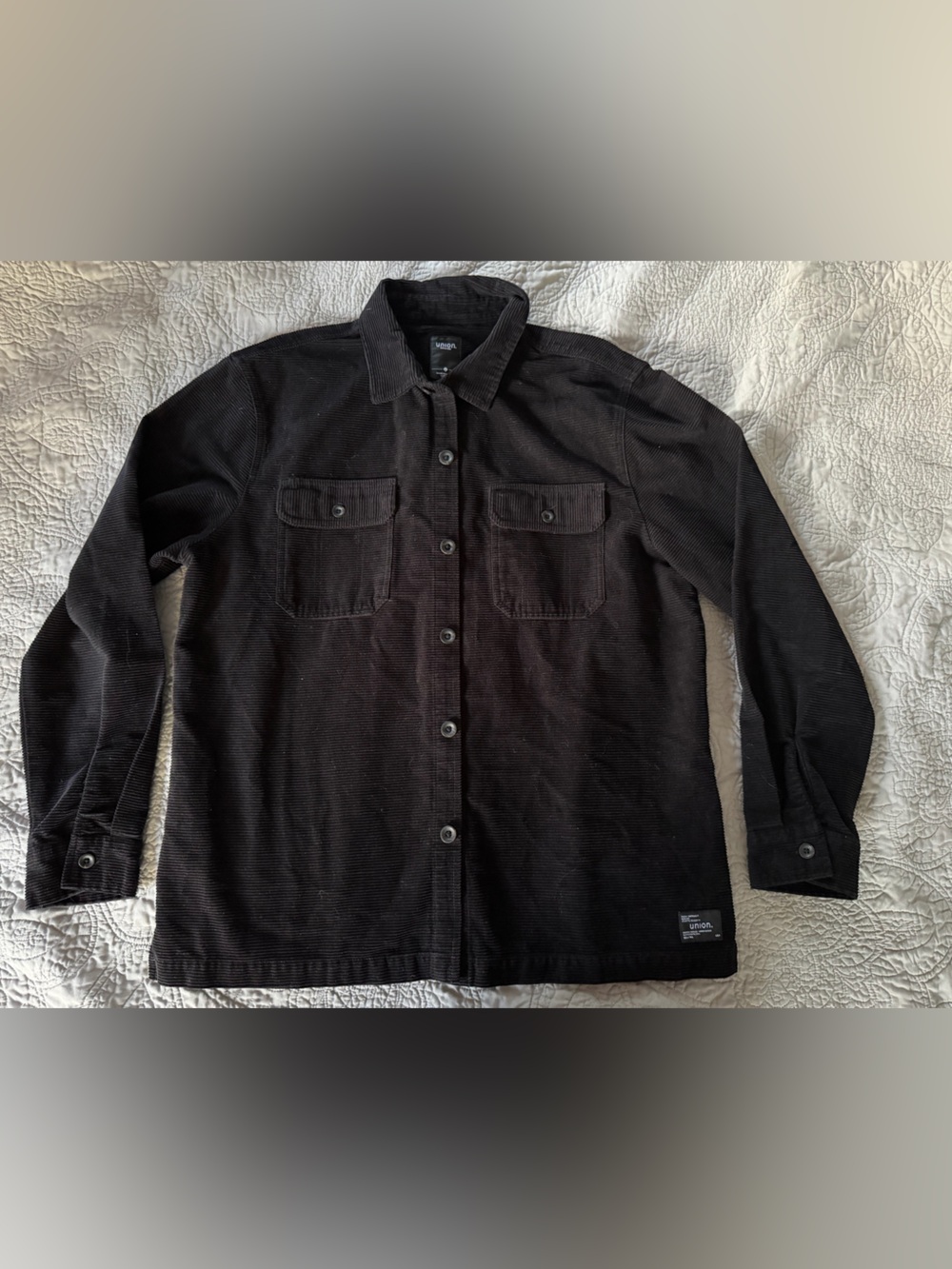 UNION Men's Black Corduroy Button-Up Jacket
